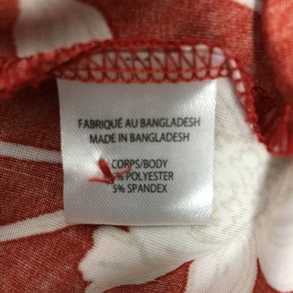 Lily Morgan Top Rust Floral Short Sleeve Sz Medium Satiny Flowy Fabric - Picture 7 of 10